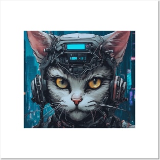 Cyberpunk Cat Posters and Art